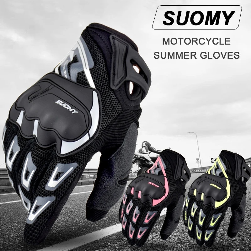 Motorcycle Gear Yellow - Suomy Motorcycle Gloves Summer Mesh Breathable
