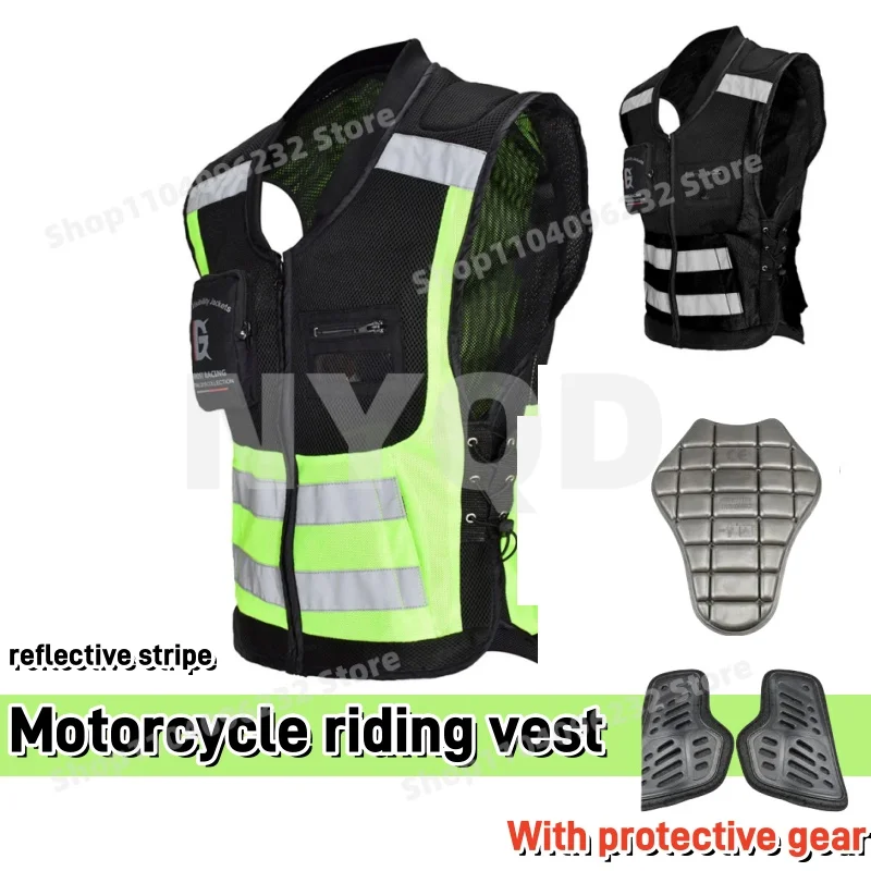 Motorcycle Gear Yellow - Motorcycle Riding At Night Reflective Vest