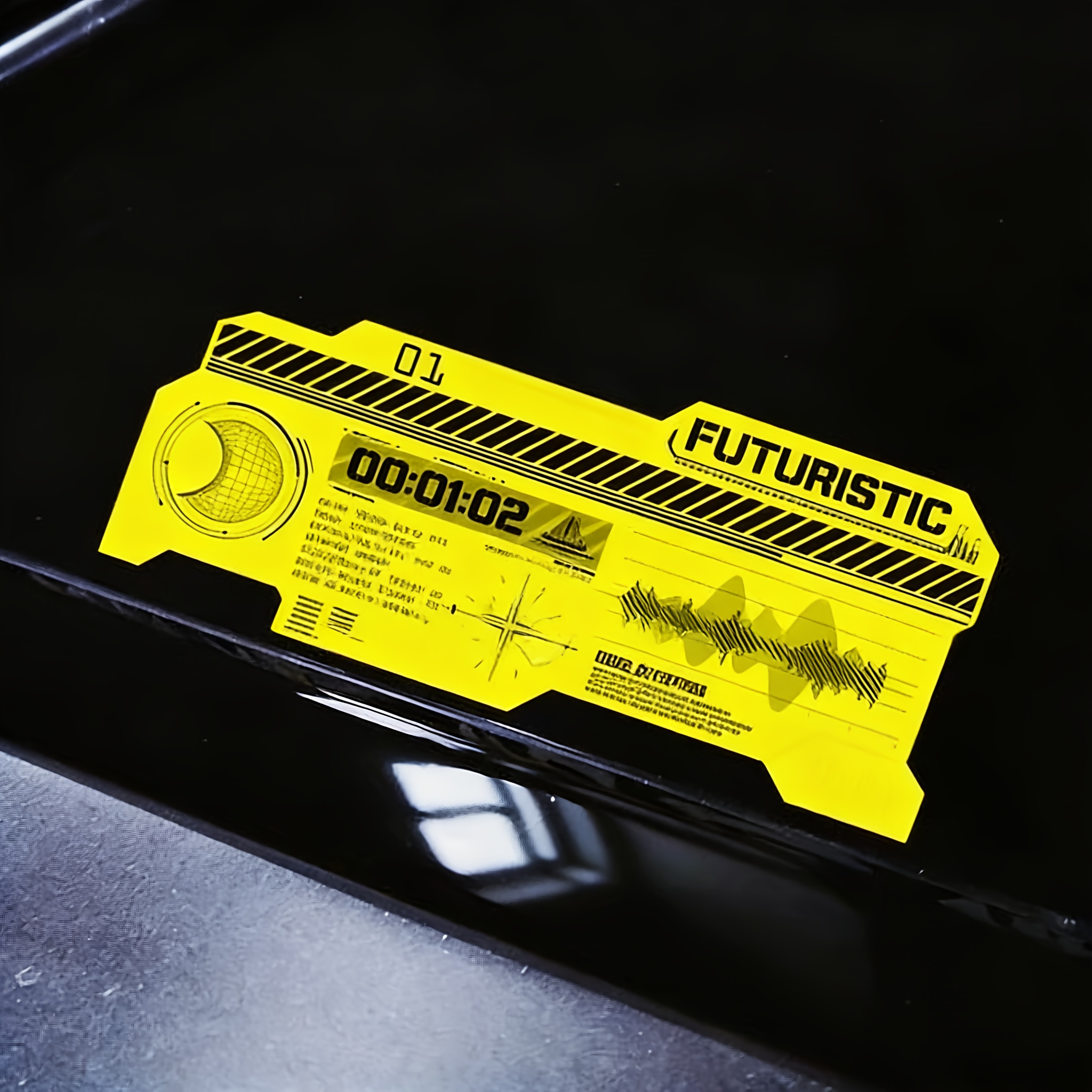 Motorcycle Gear Yellow - 1Set Cyberpunk JDM Warning Stickers Yellow