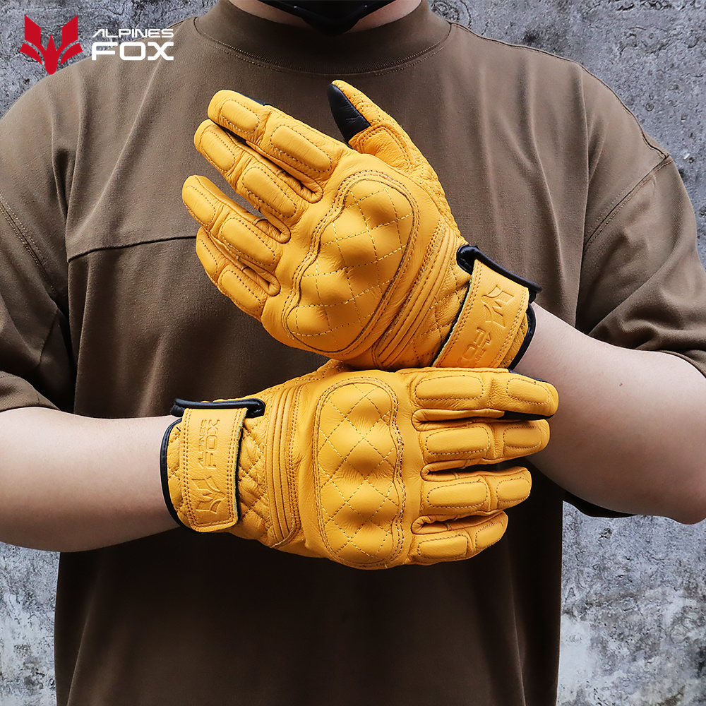 Retro Motorcycle Gloves Real L – Motorcycle Gear Yellow Bewertung und Preis