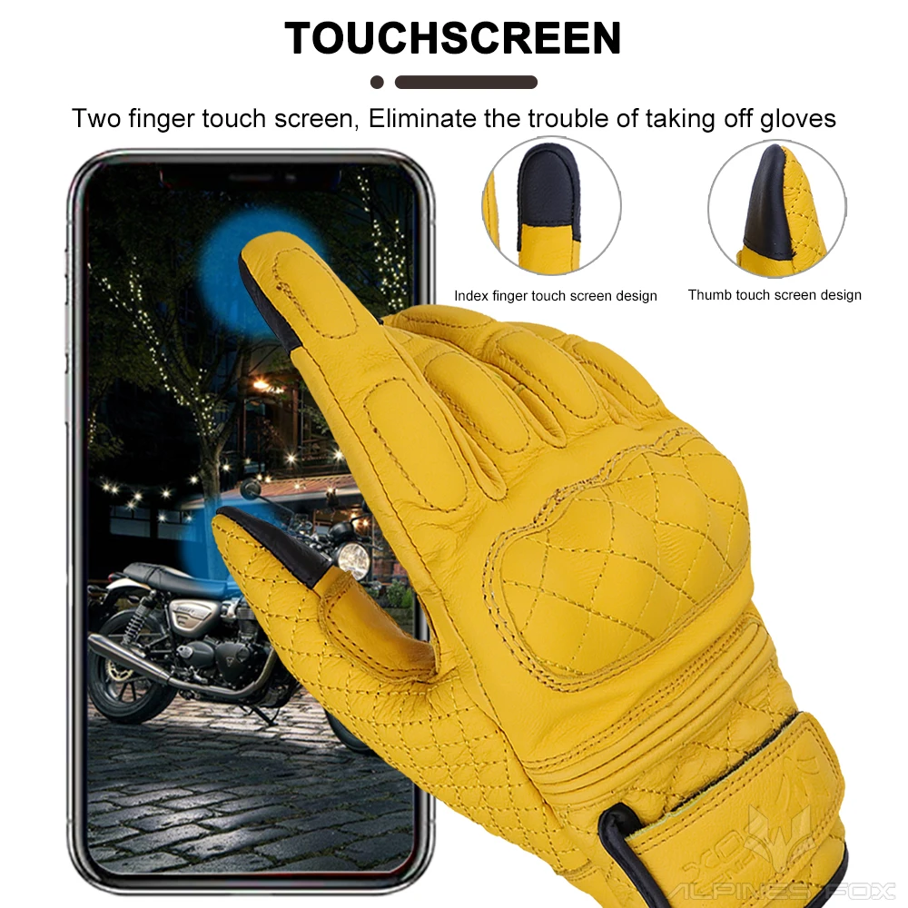 Retro Motorcycle Gloves Real L – Motorcycle Gear Yellow Bewertung und Preis