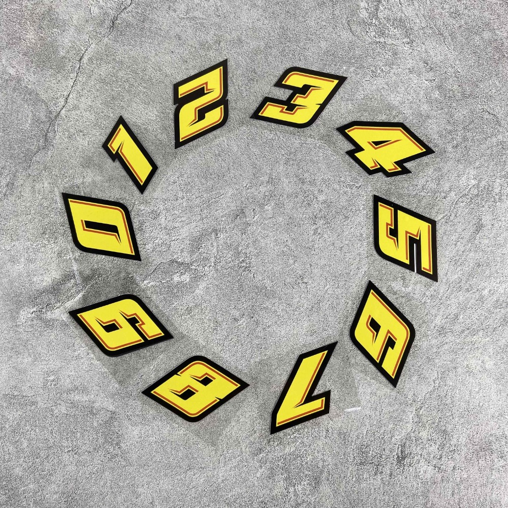 1PC 0123456789 Yellow Number M – Motorcycle Gear Yellow Bewertung und Preis