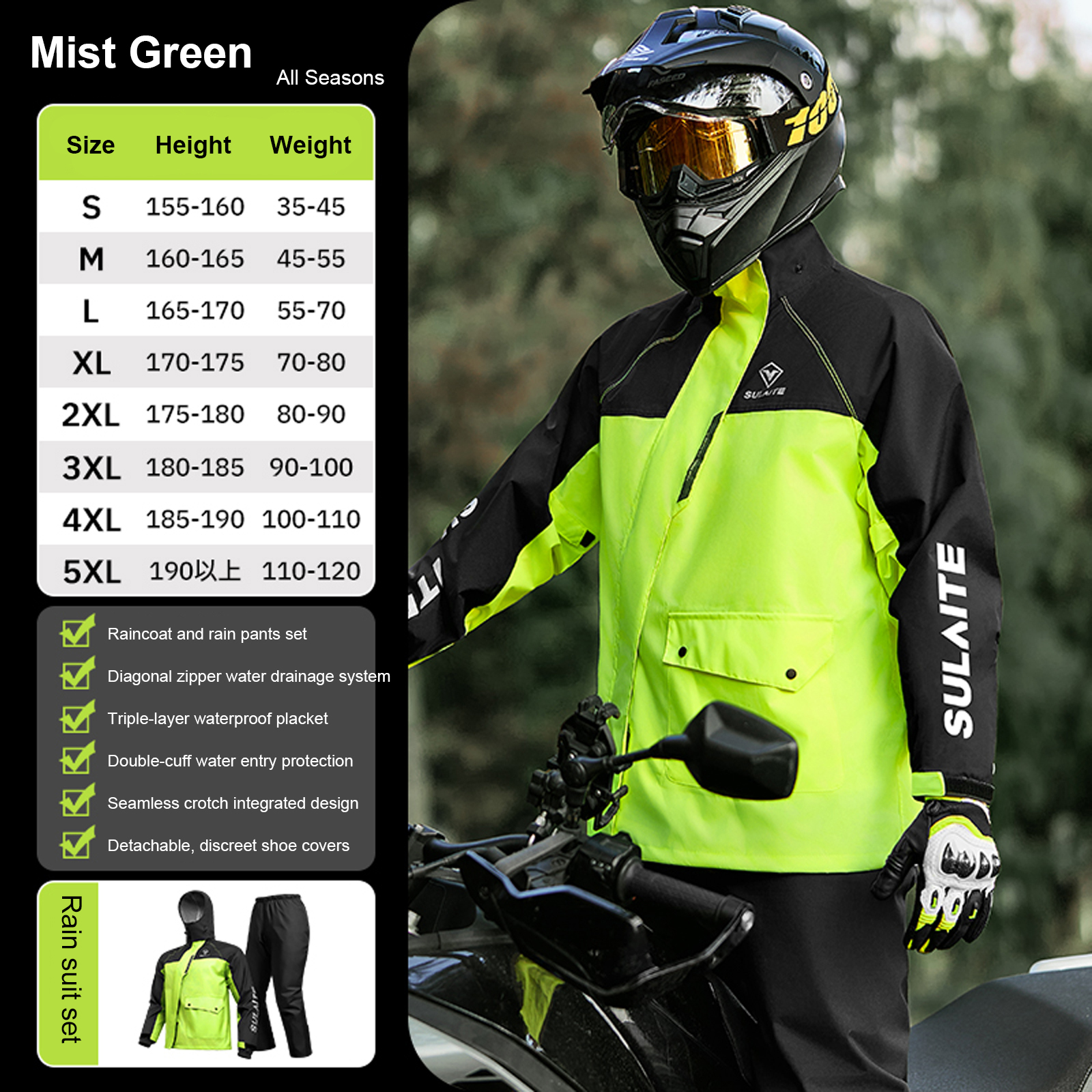 Motorcycle Rain Suit for Men & – Motorcycle Gear Cycle Bewertung und Preis