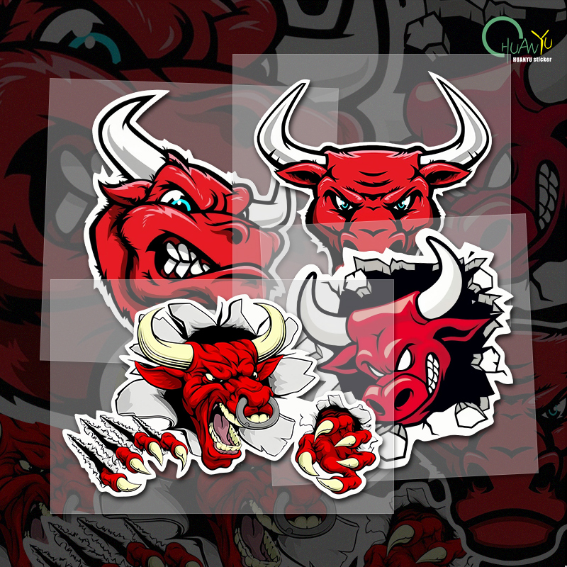 Red Angry Bull PVC Sticker Dec – Motorcycle Gear Bundle Bewertung und Preis